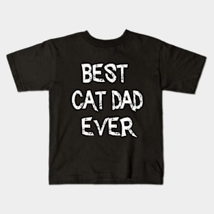 Vintage Best Cat Dad Ever Funny Gift Idea Kids T-Shirt